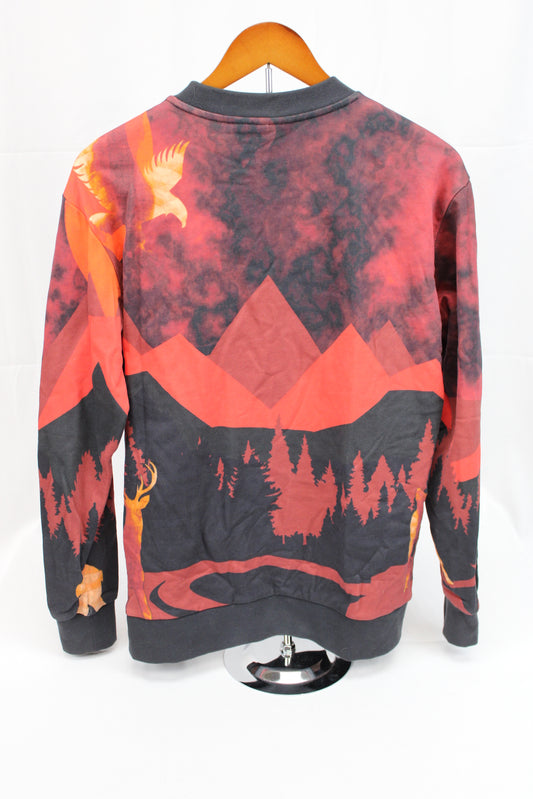 Black Scale crewneck sweatshirt, tree silhouette, Men's M