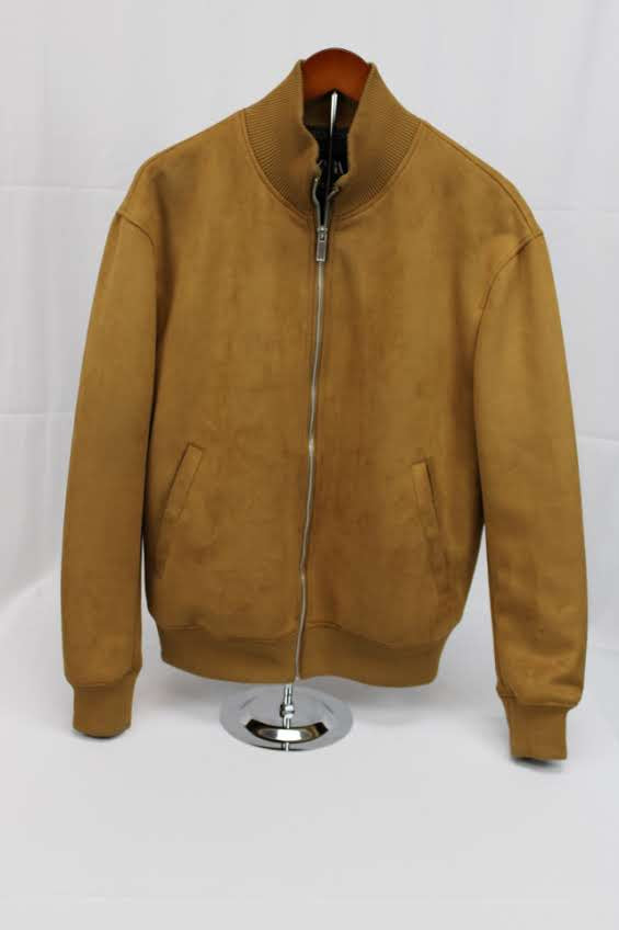 Zara lined microsuede full zip jacket, Men's L
