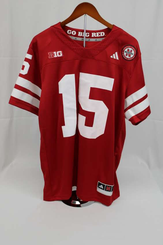 Adidas Nebraska Dominic Raiola on field NIL jersey, Men's L