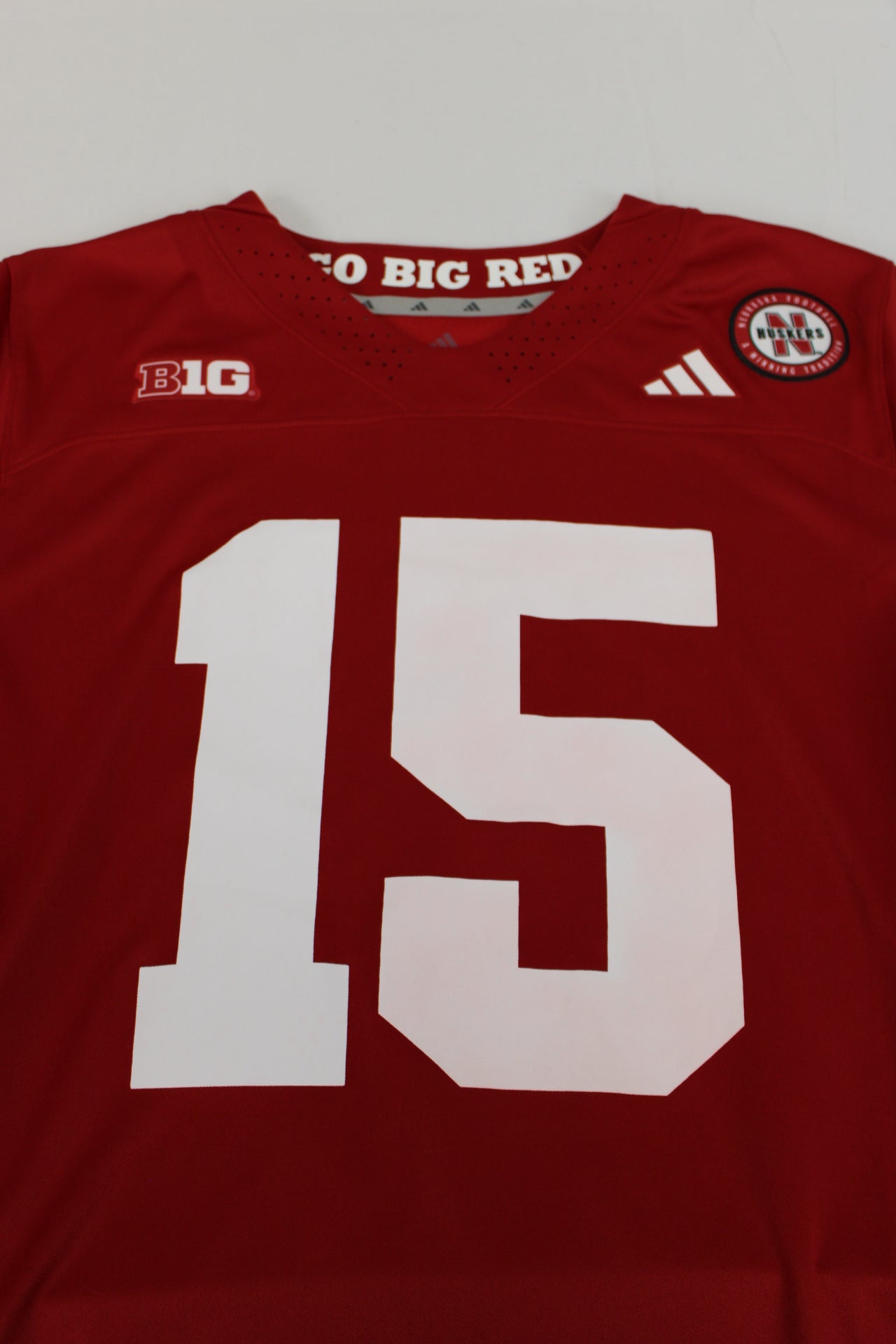 Adidas Nebraska Dominic Raiola on field NIL jersey, Men's L