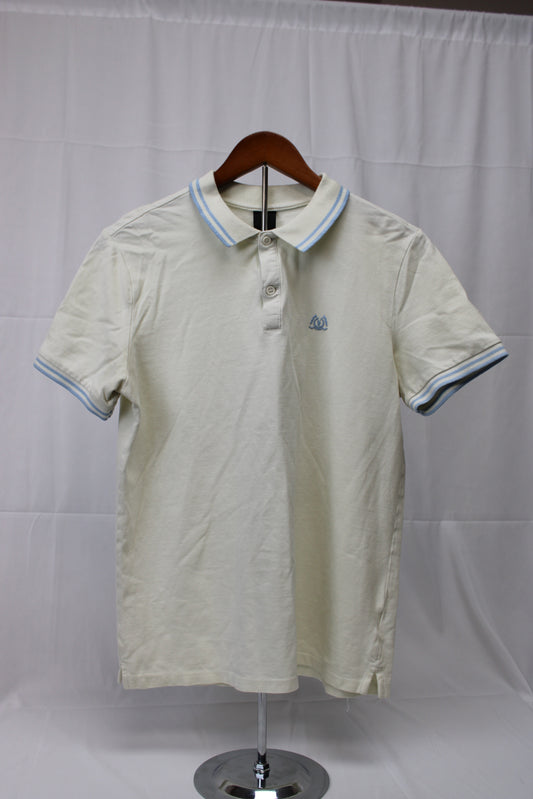 H&M classic cotton polo, cream, Men's M