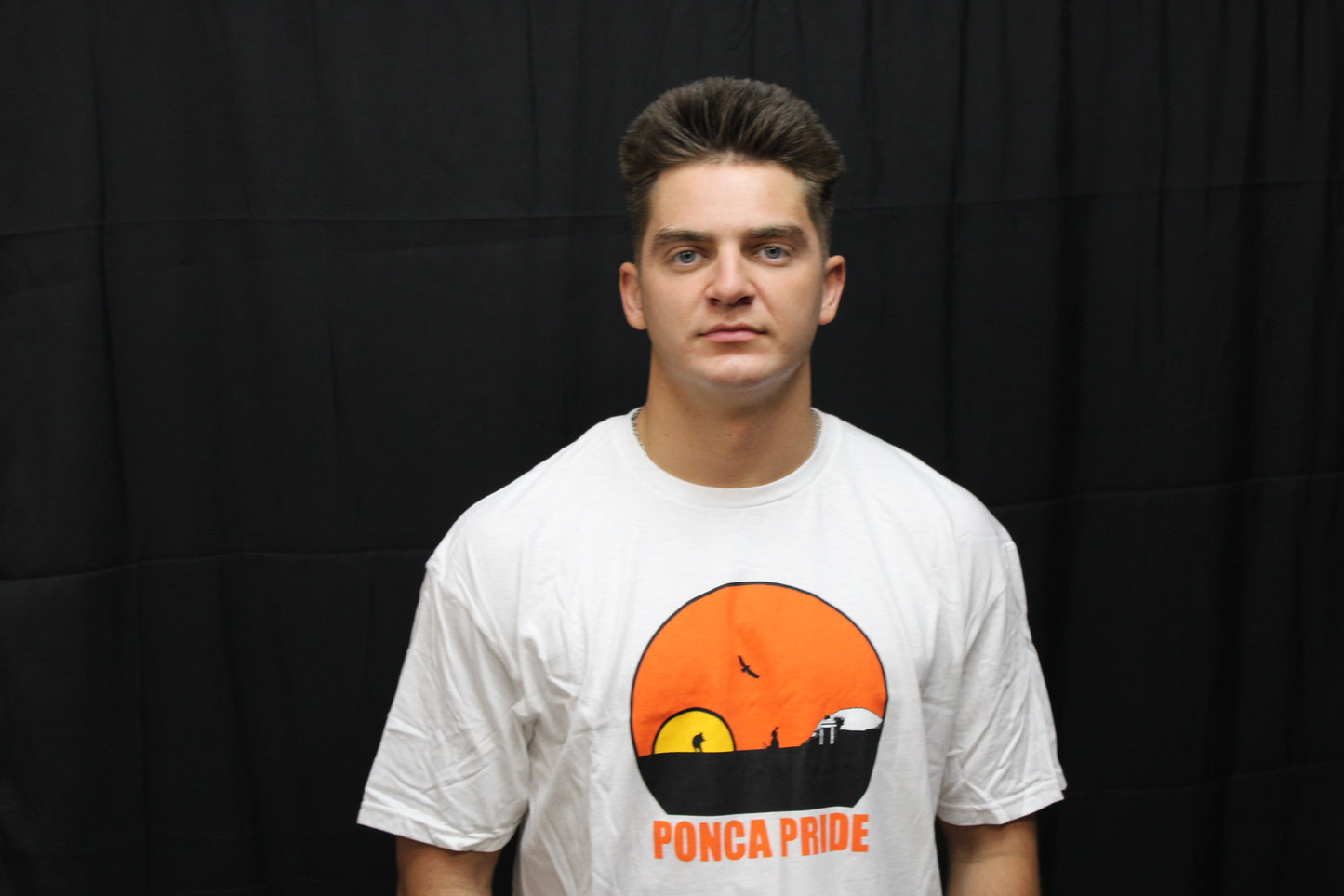 Ponca Pride landmark graphic t-shirt, yellow, Youth S-XL