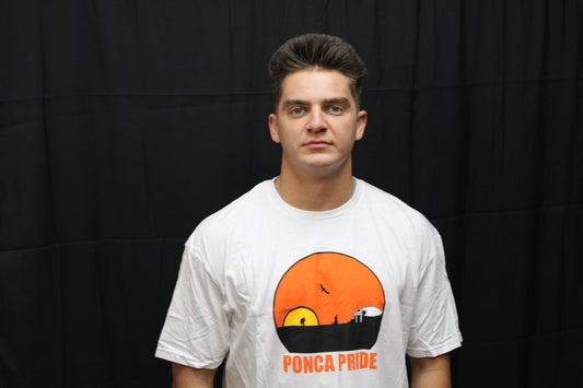 Ponca Pride landmark graphic t-shirt, yellow, Youth S-XL