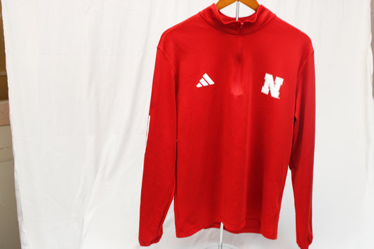 Adidas University of Nebraska 1/4 zip polyester top, Men's XL