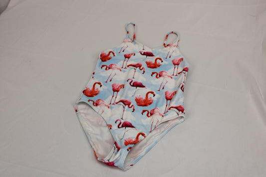 One piece flamingo print swimsuit, Girl's 5/6