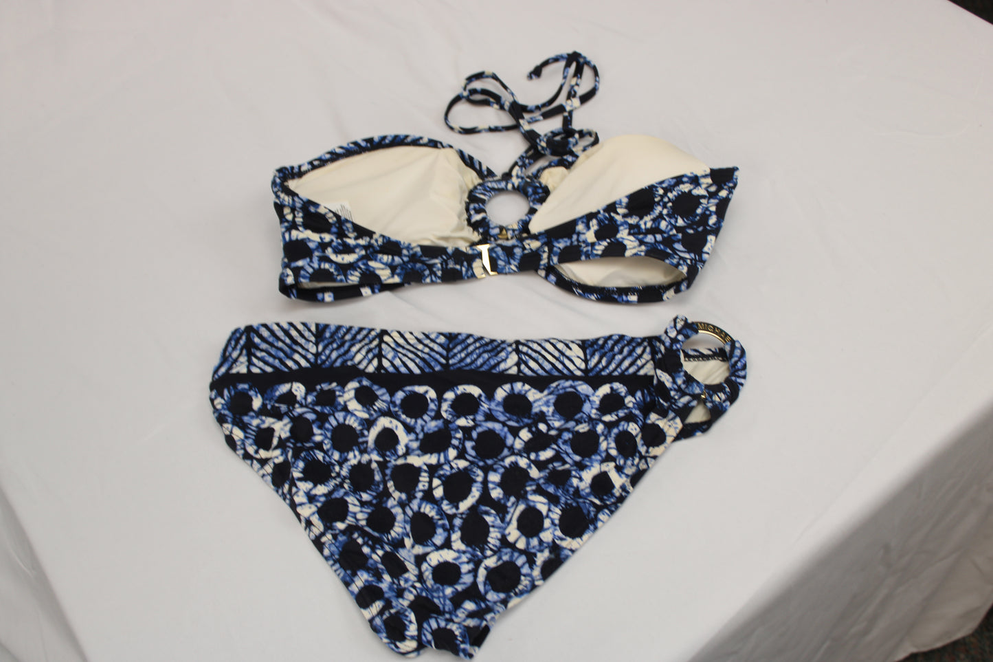 Michael Kors 2 piece swimsuit, blue print, Women's M