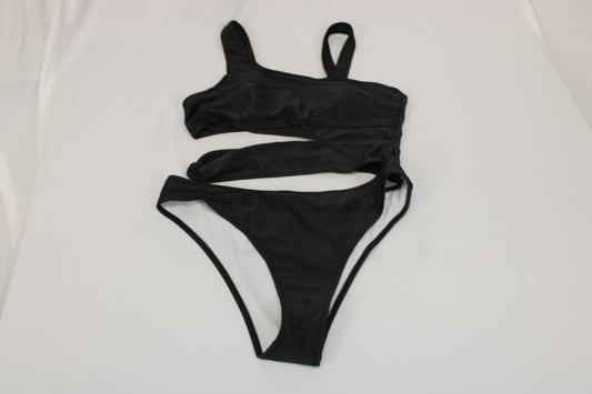 1 piece strappy black swimwear, Women's L