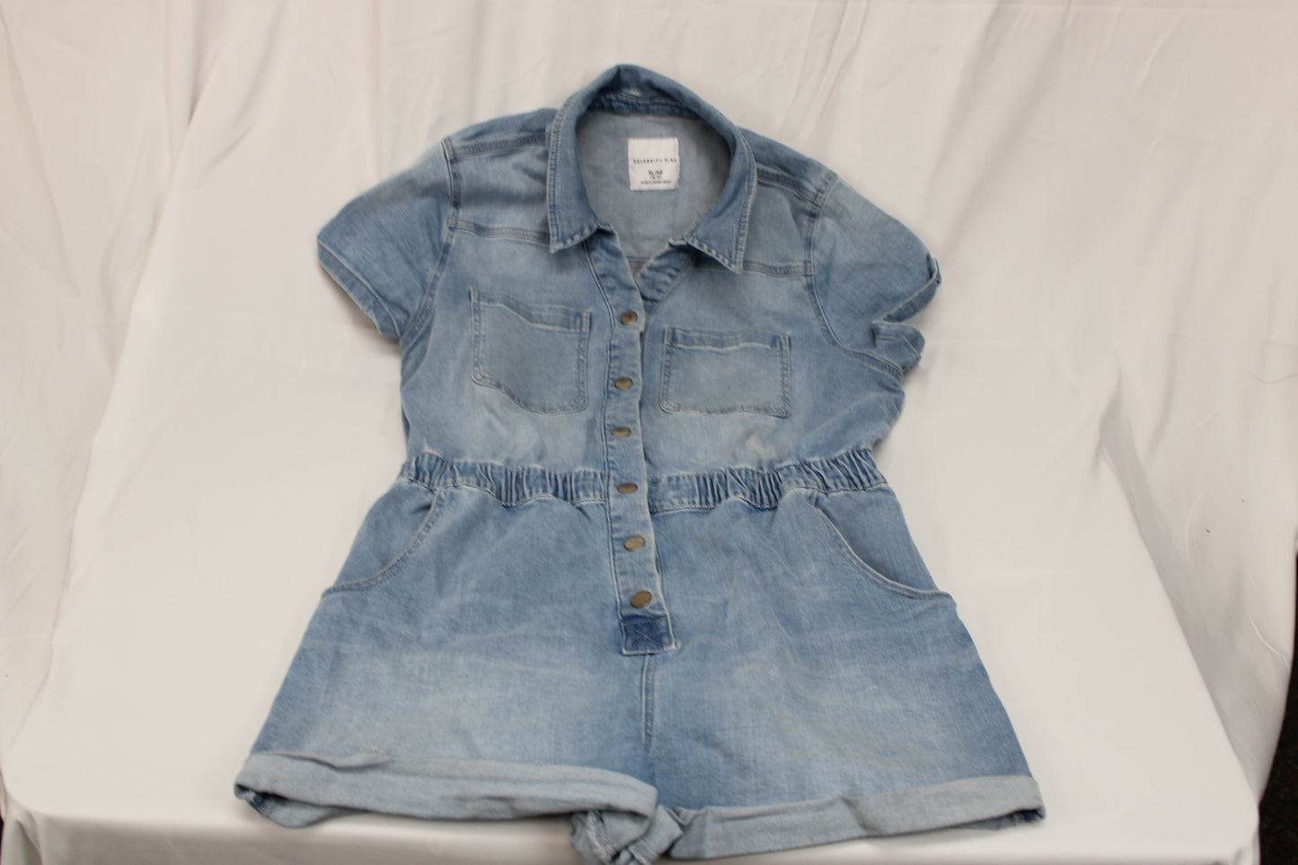 Celebrity Pink sleeveless denim romper, Women's XL