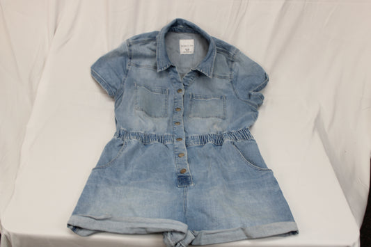 Celebrity Pink sleeveless denim romper, Women's XL