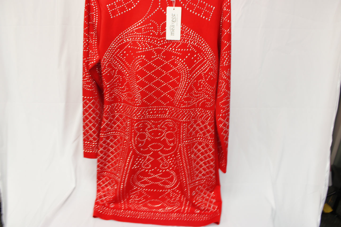 Meaneor long sleeve midi dress, red, NWT, Women's XL