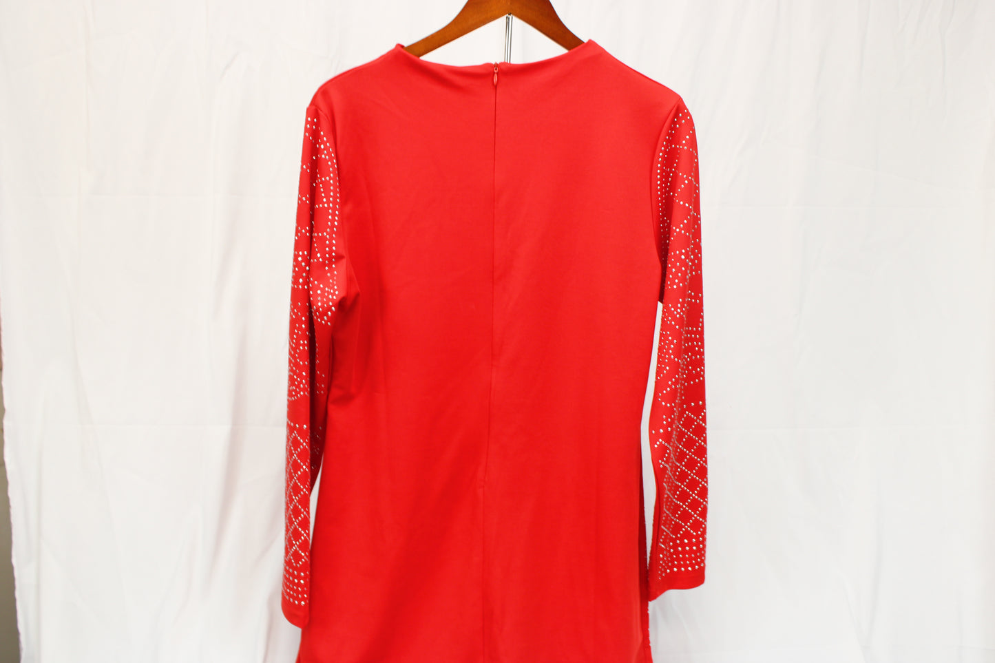 Meaneor long sleeve midi dress, red, NWT, Women's XL