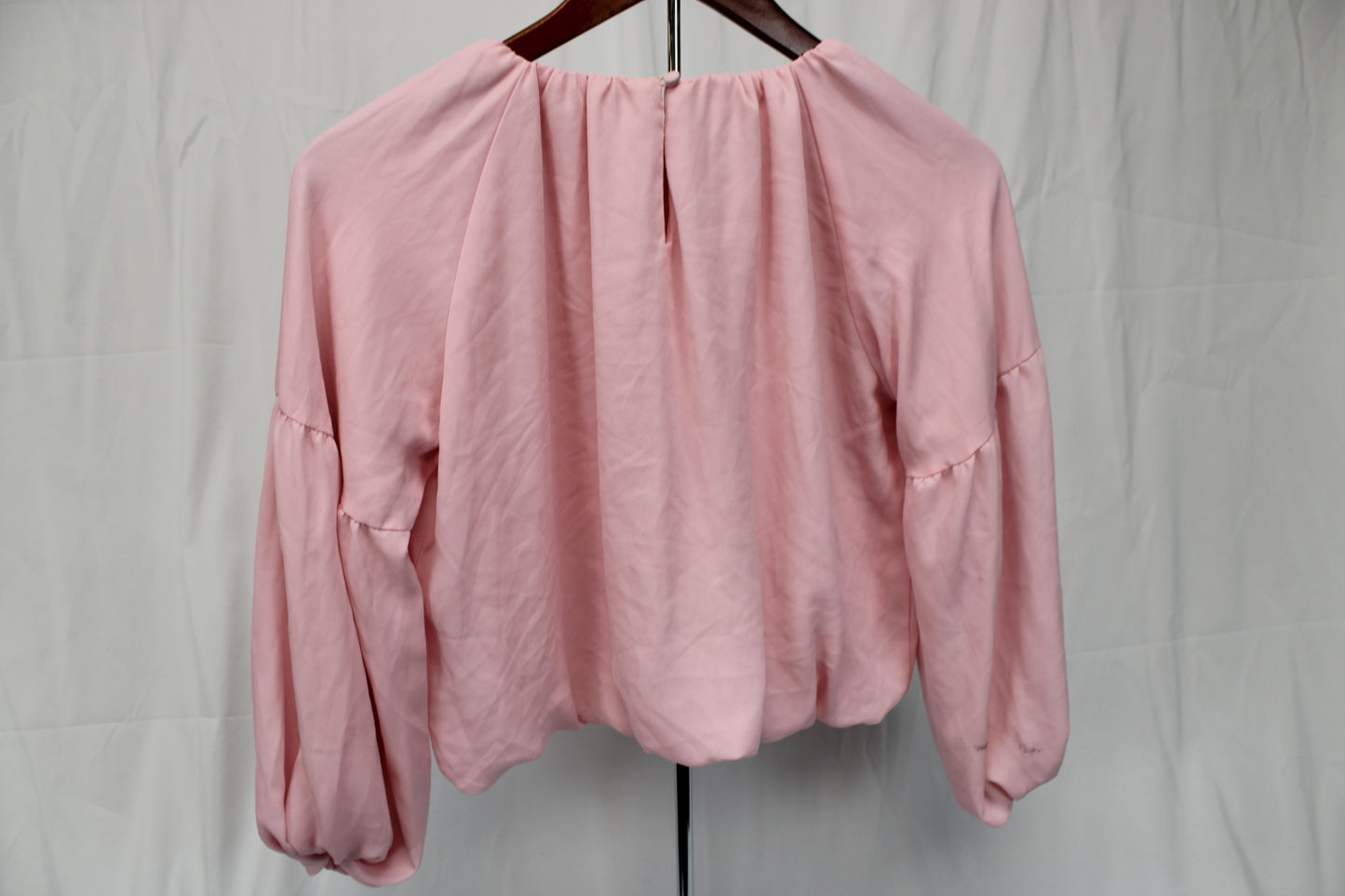 GB Girls long sleeve silk blouse, pink, Women's L