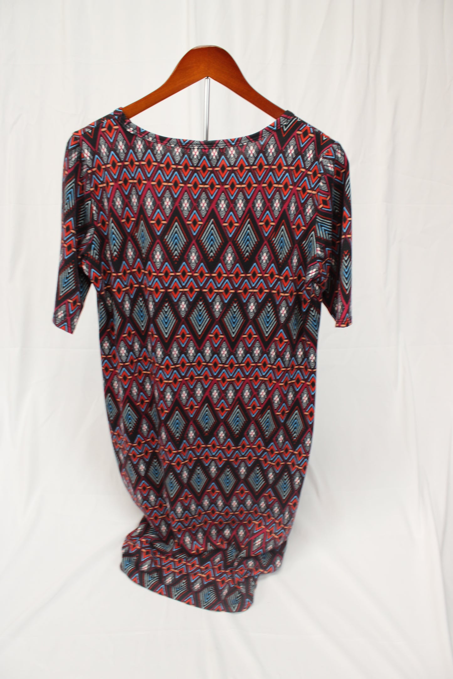 Lula Roe full length short sleeve patterned dress, Women's XL