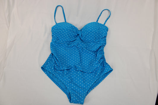 One piece polka dot swimsuit, aqua, Women's L