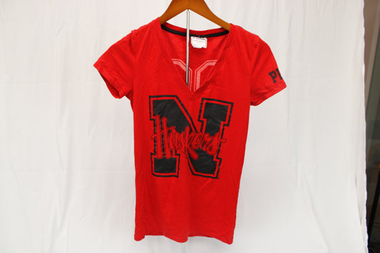PINK Nebraska Huskers logo t-shirt, Women's S