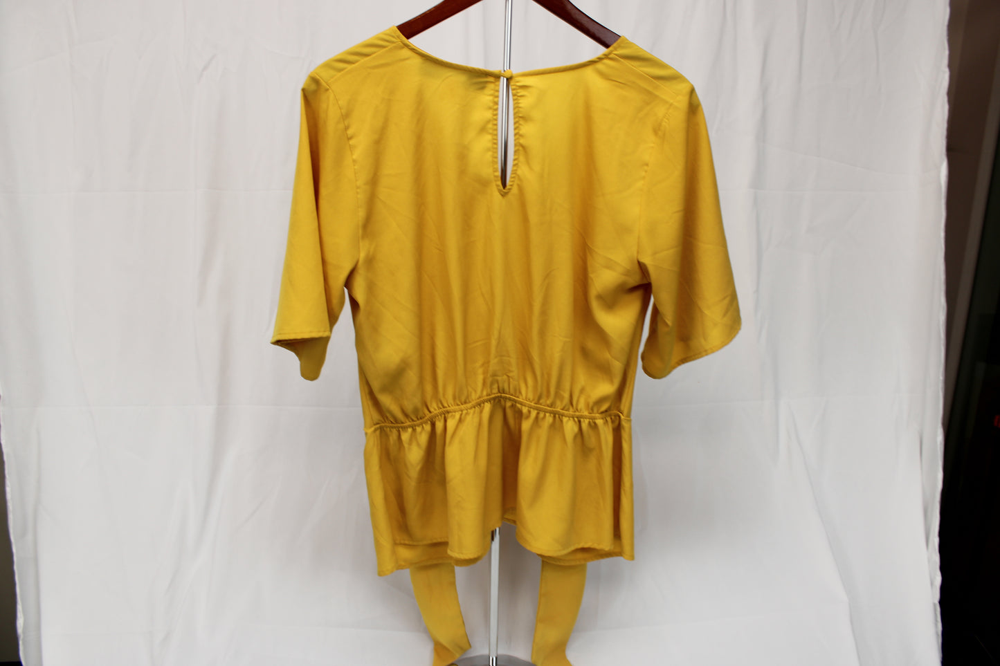 Blue Rain v-neck flowy blouse, yellow, Women's M