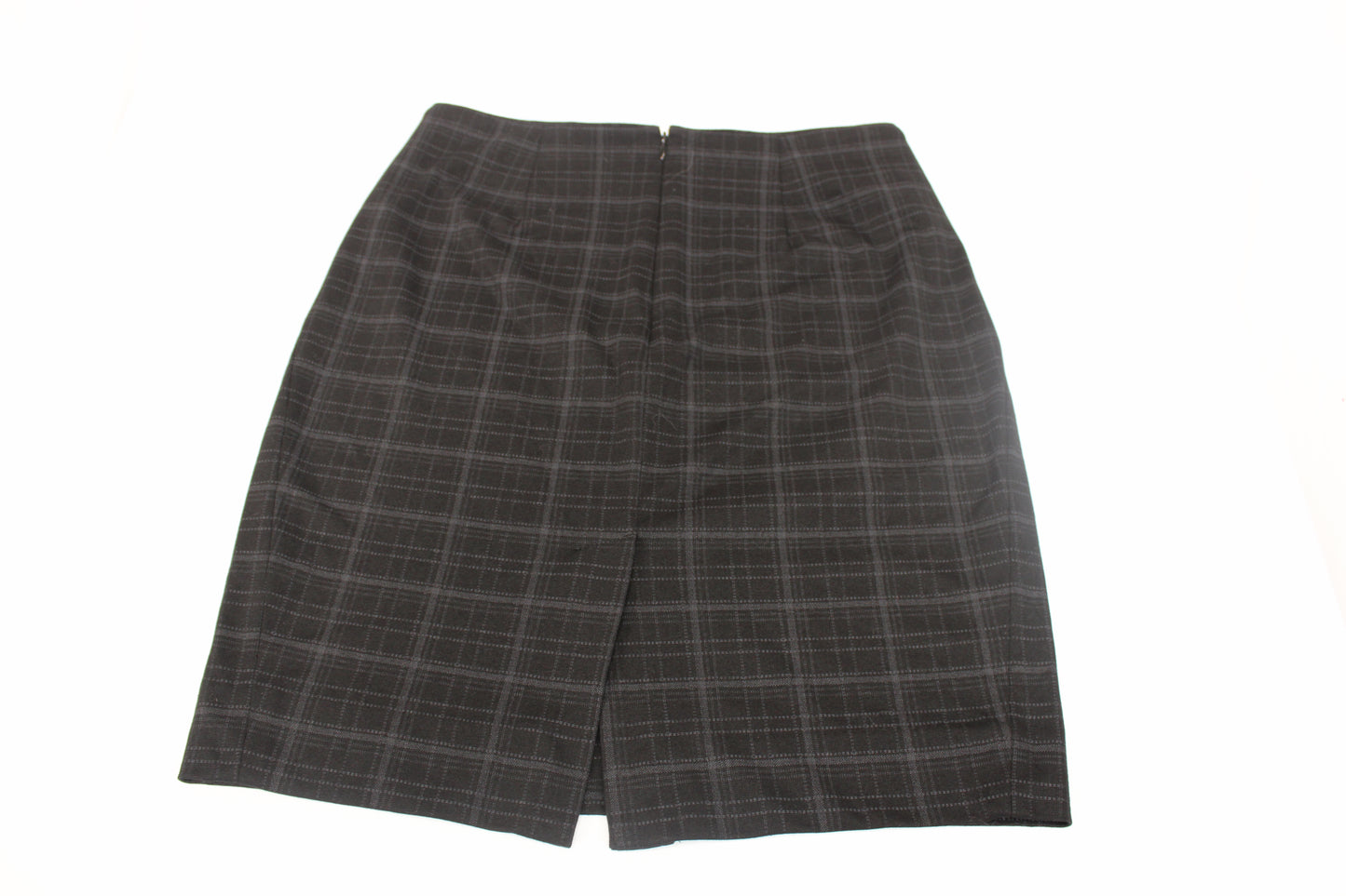 White House | Black Market blk/grey plaid wool skirt, Women's 8