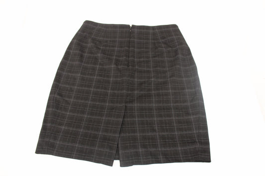 White House | Black Market blk/grey plaid wool skirt, Women's 8