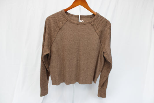 SO long sleeve thermal crew neck blouse, Women's S