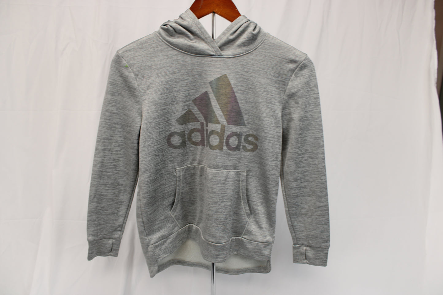 Adidas polyester moisture wicking hooded sweatshirt, Youth M