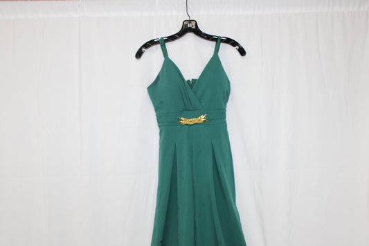 Almost Famous sleeveless pant suit, green, Women's 8