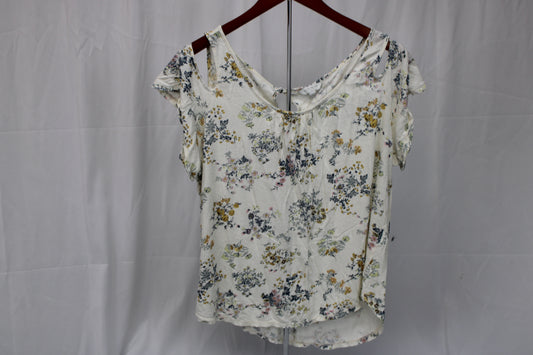 Lucky Brand Women's Floral Off the shoulder Shirt, Size L