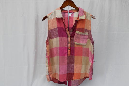 Time & Tru Women's Sleeveless Shirt, Size L