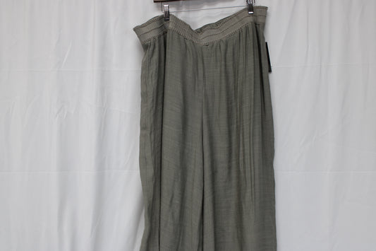NWT AB Studio Women's Elastic Waist Wide Leg Pants, Size XXL