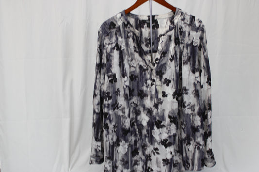 Simply Vera long sleeve floral v-neck blouse, Women's XXL