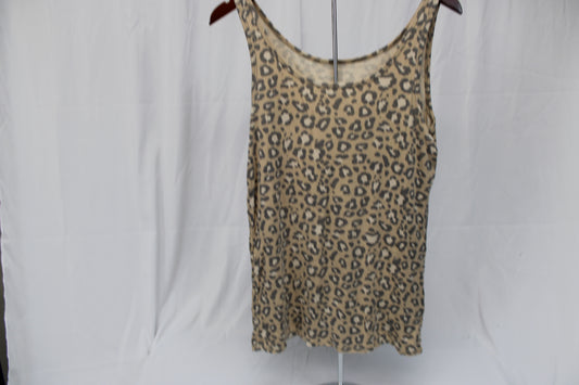 A New Day cheetah print cotton tank top, Women's L