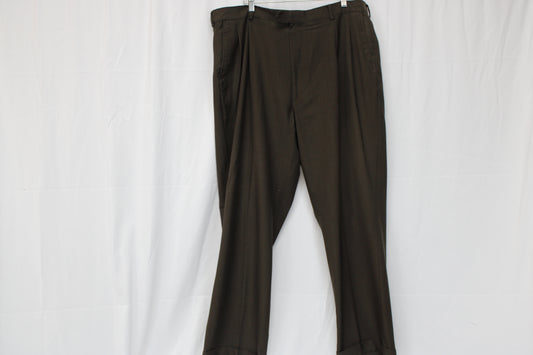 Geoffrey Beene polyester pleated dress pant, Brown, Men's 42x30