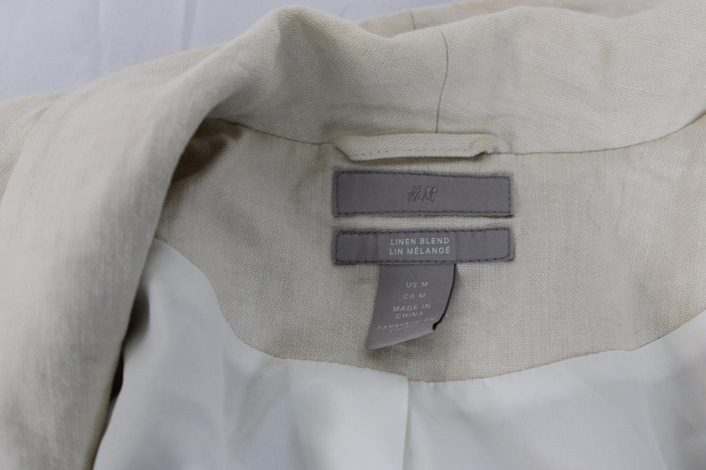 H&M linen blazer, cream, Women's M