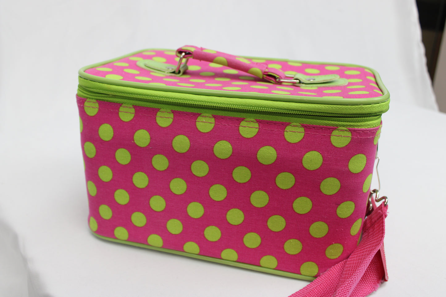 Green and Pink Polka Dot Case with strap