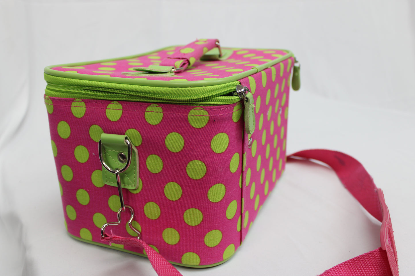 Green and Pink Polka Dot Case with strap