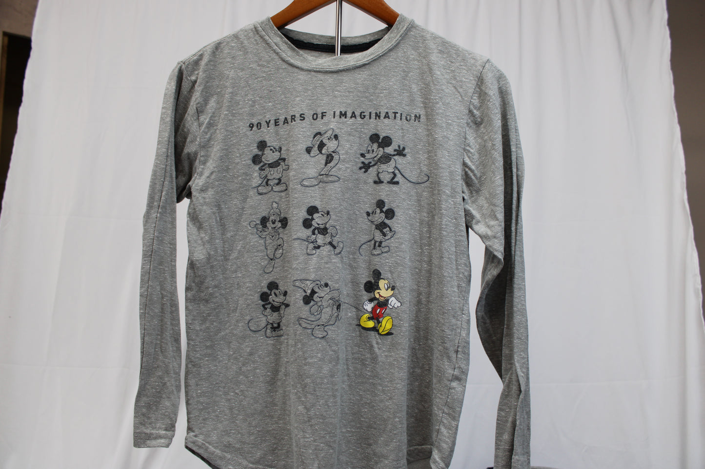90 years of Imagination Mickey Mouse Long Sleeved Tshirt, Size L