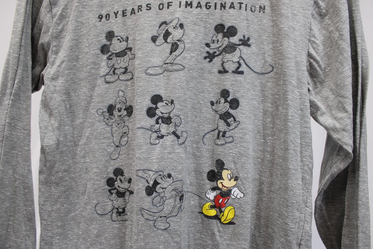 90 years of Imagination Mickey Mouse Long Sleeved Tshirt, Size L