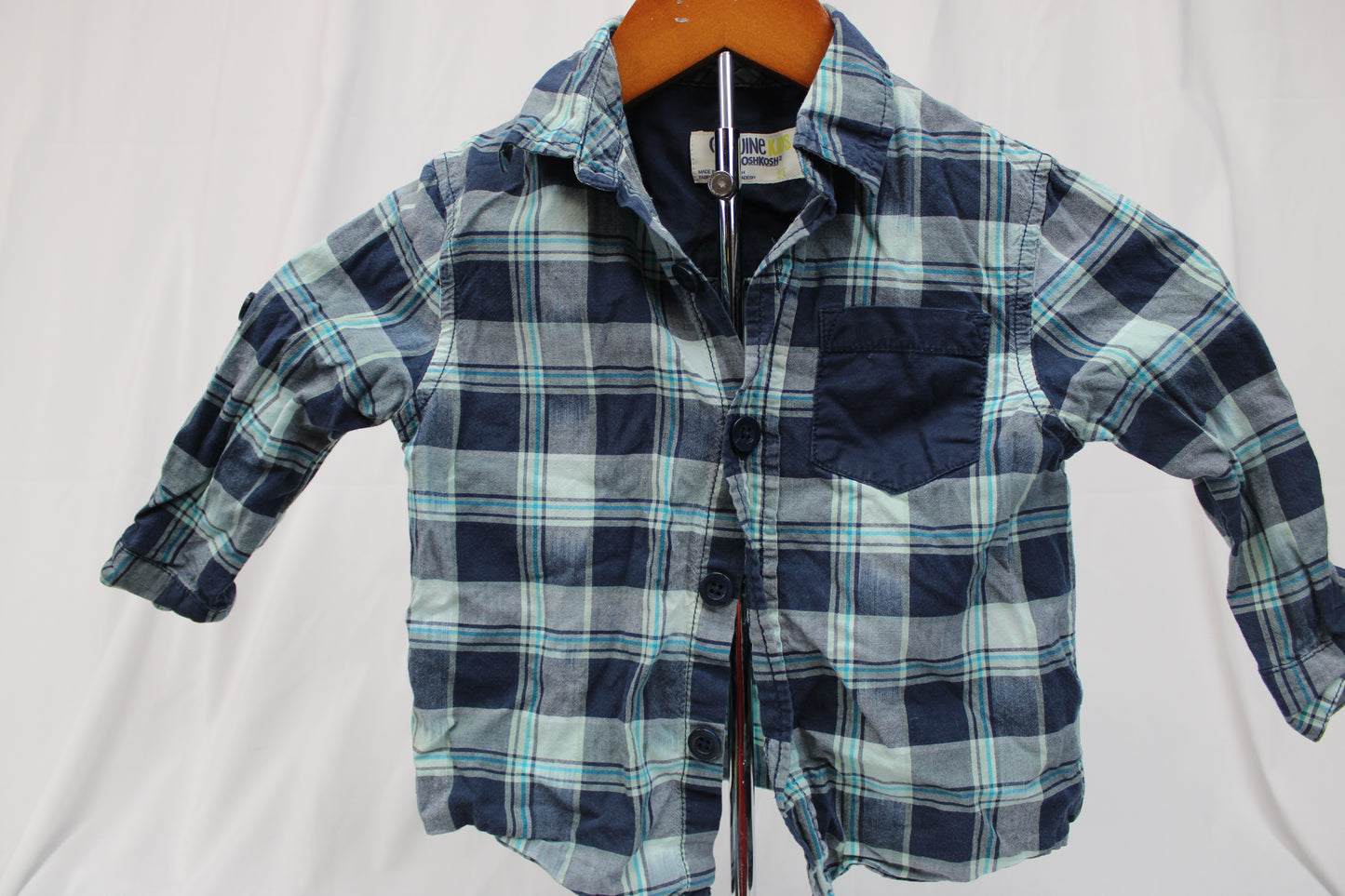 Oshkosh Boys Button up Plaid Shirt, Size 2T