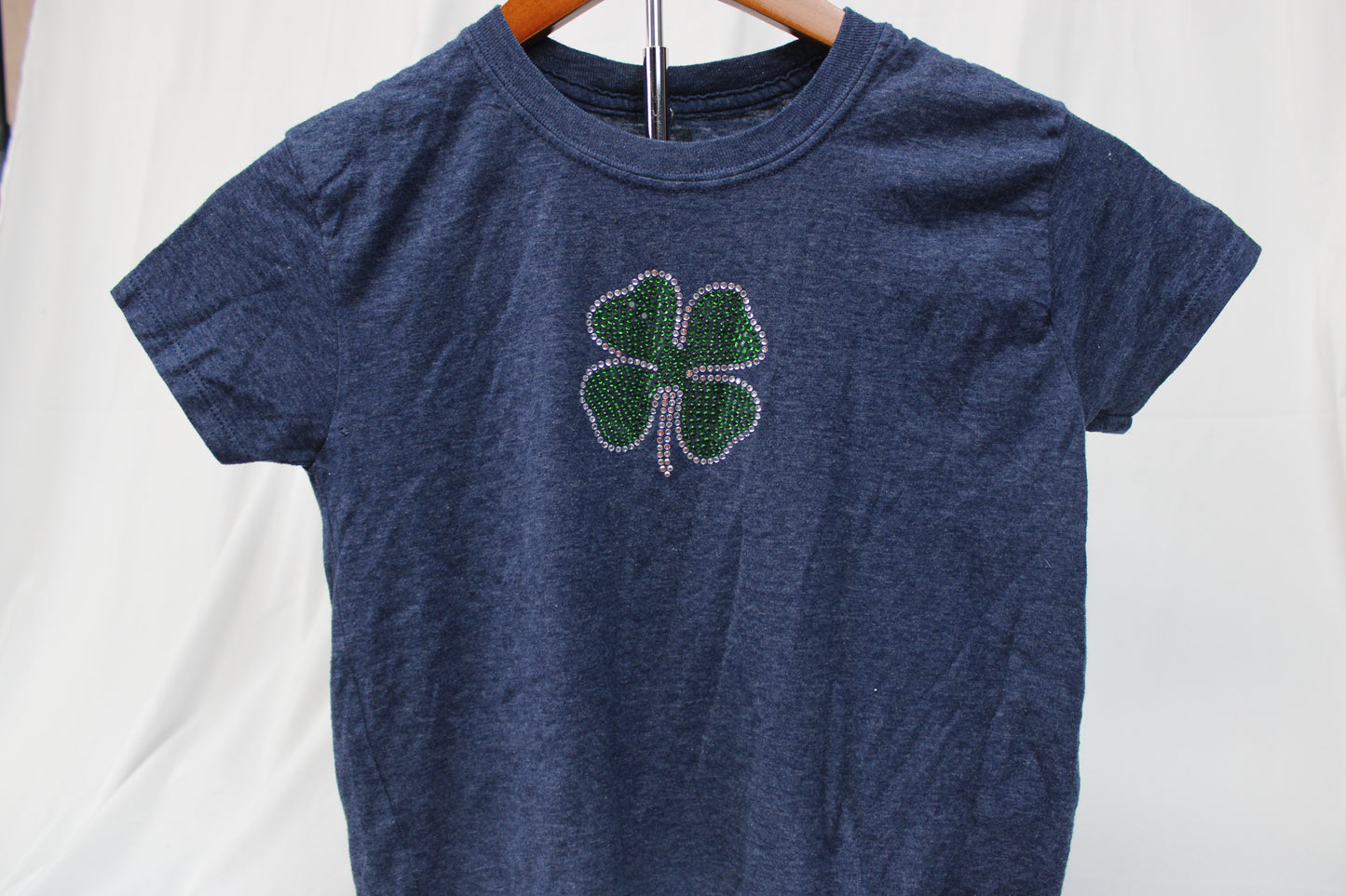 Short Sleeve Bling 4 leaf clover Tshirt, Size S