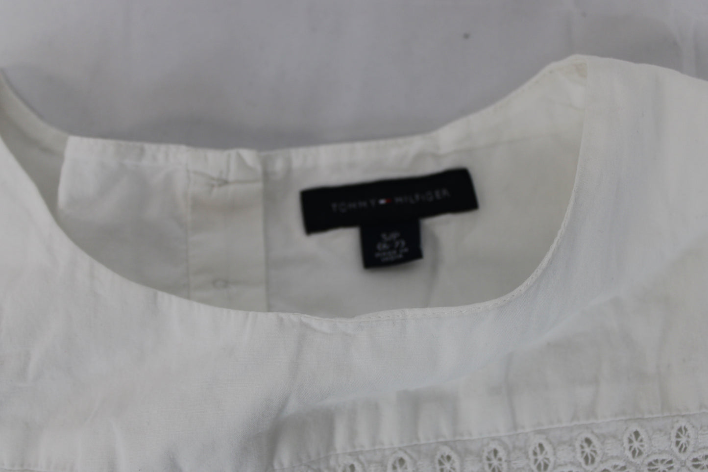 Tommy Hilfiger white linen button enclosure tunic, Girl's 6/7
