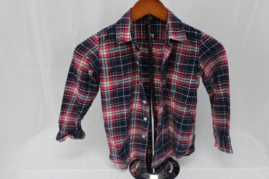 Gap long sleeve plaid button down shirt, Youth S