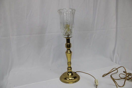 Vintage brass base table lamp with Leviton electrical switch