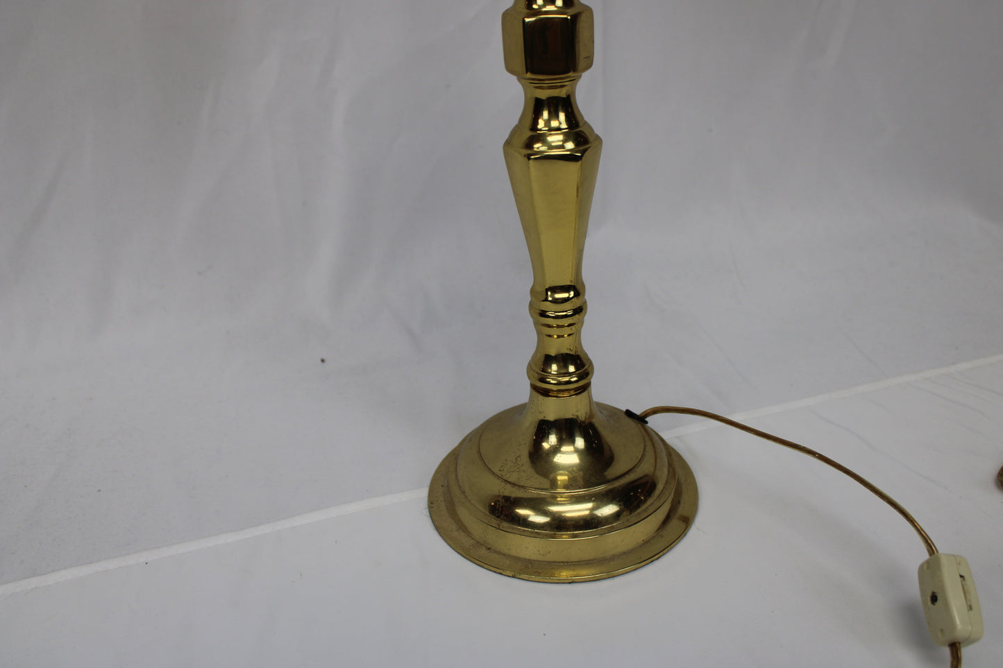 Vintage brass base table lamp with Leviton electrical switch