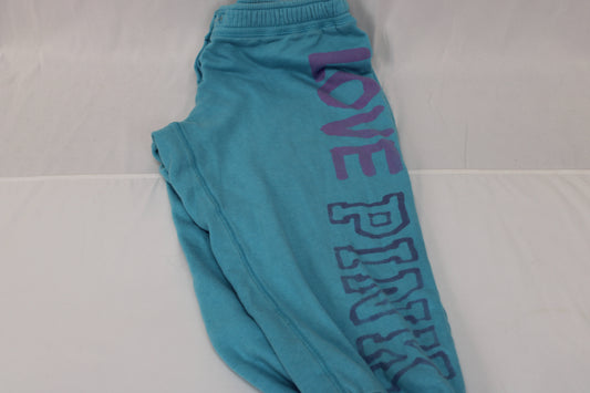 PINK fleece lined cotton capri length sweatpants, Women's M