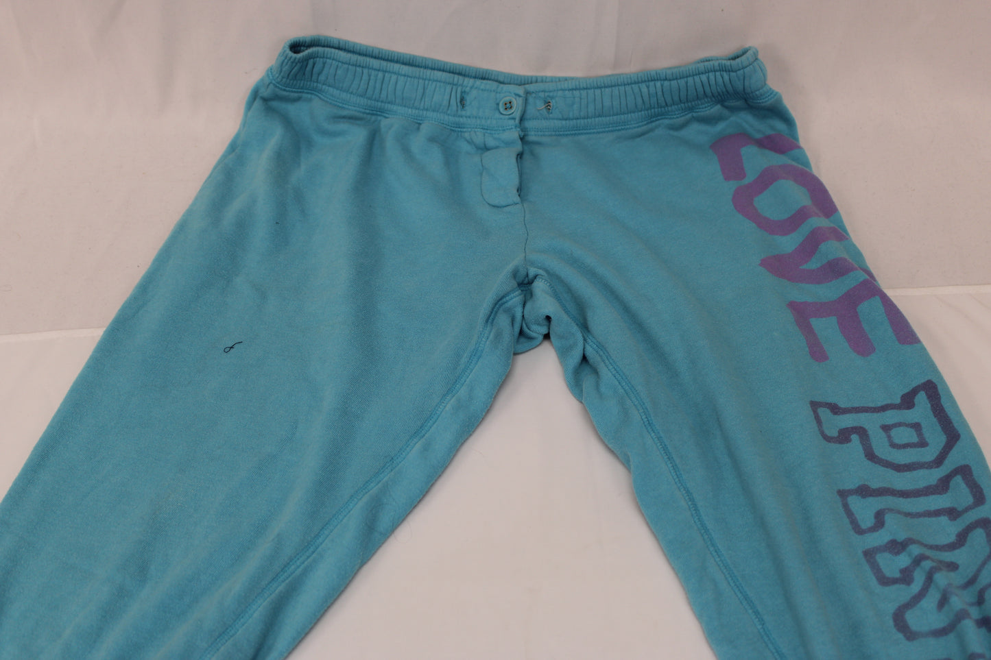 PINK fleece lined cotton capri length sweatpants, Women's M