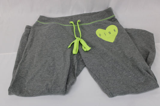 PINK fleece lined cotton sweatpants, Women's XS
