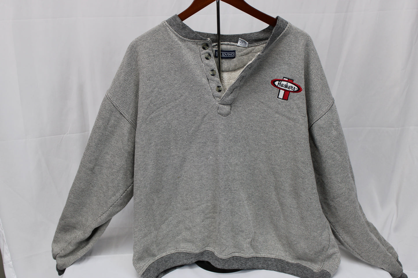 LA Loving Nebraska Huskers vintage henley sweater, Men's XXL