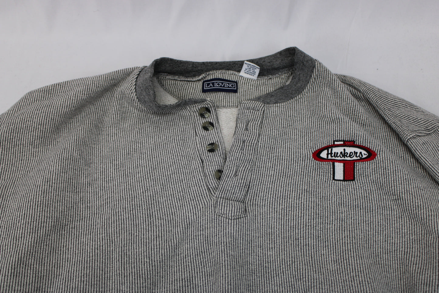 LA Loving Nebraska Huskers vintage henley sweater, Men's XXL