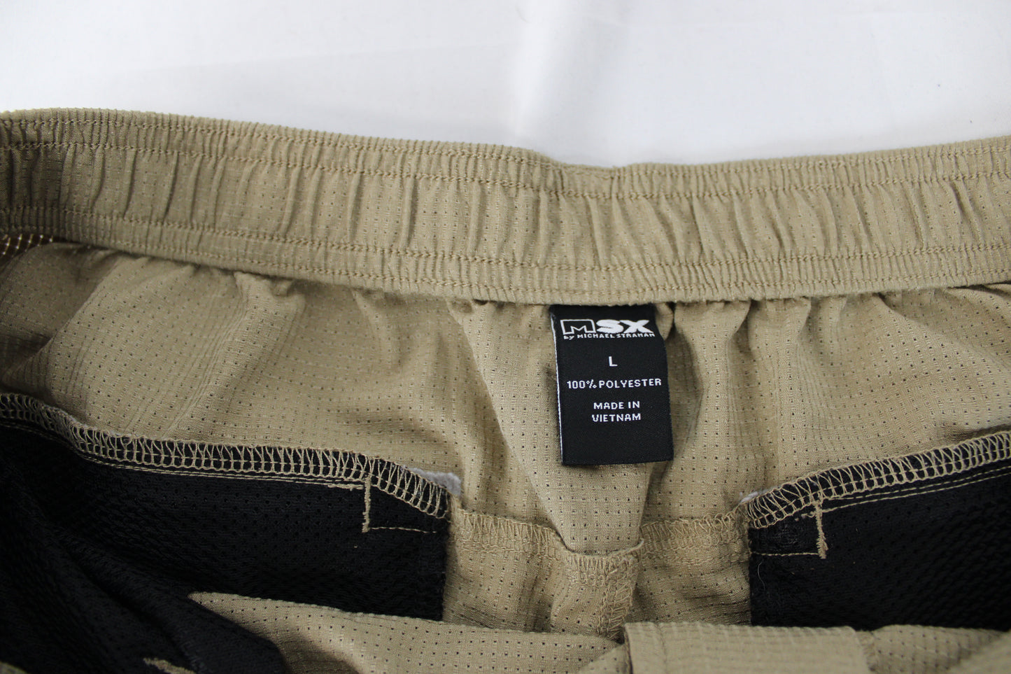 MSX by Michael Strahan polyester golf short, khaki, Men's L