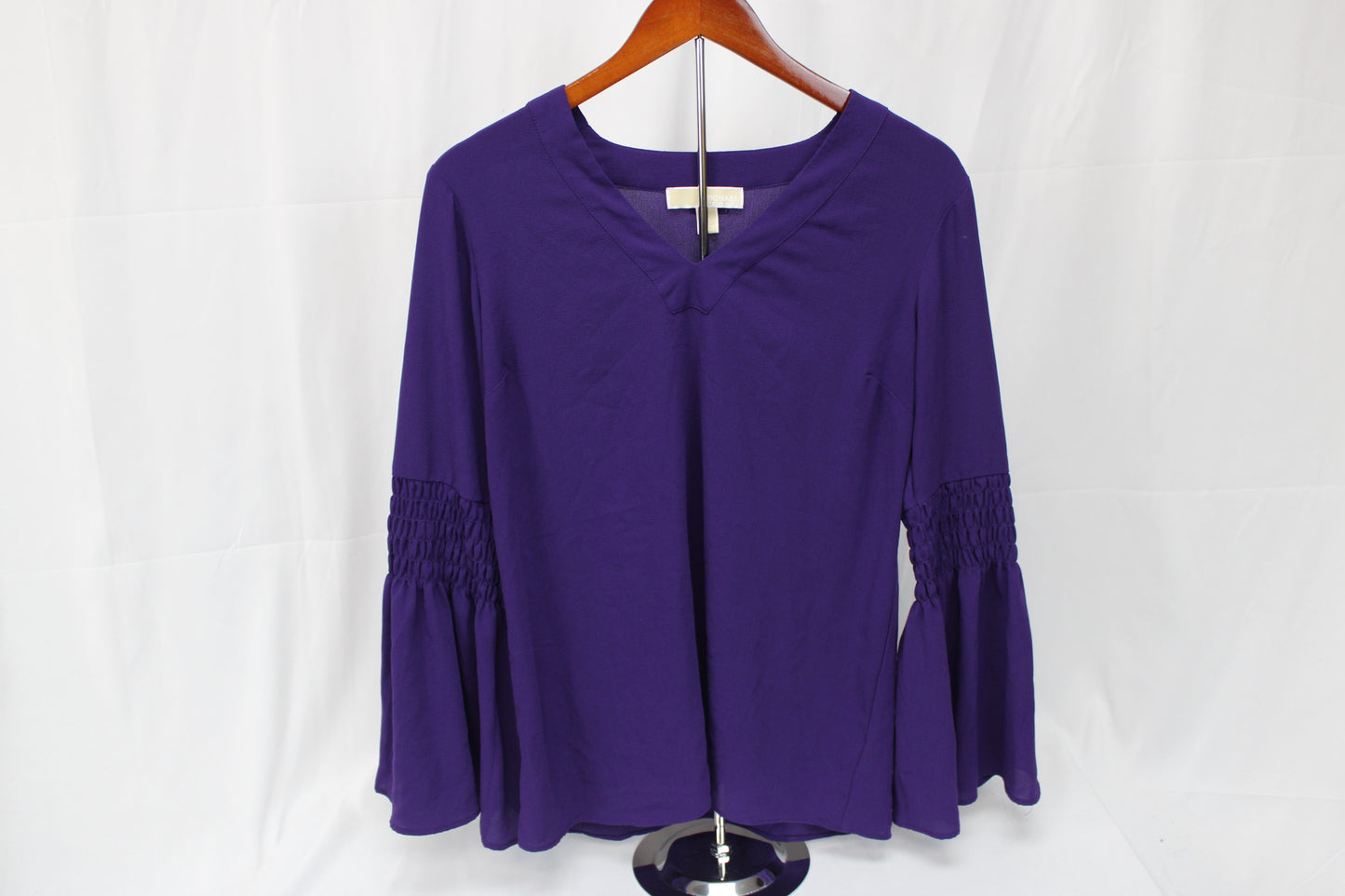 Michael Kors long sleeve v-neck blouse, purple, Women's M