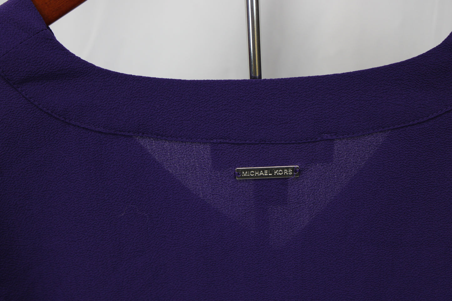 Michael Kors long sleeve v-neck blouse, purple, Women's M